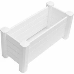 Gardenised White Vinyl Traditional Fence Design Garden Bed Elevated Screwless Raised Planter Box -Cheap Planters Store unnamed file 2573