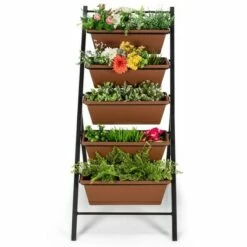 Costway 5-tier Vertical Garden Planter Box Elevated Raised Bed w/5 Container Green -Cheap Planters Store unnamed file 2584