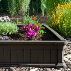 4' x 4' Raised Square Garden Bed - Gray - Lifetime