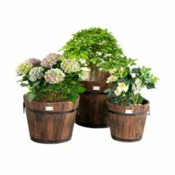 Costway 3 pcs Wooden Planter Barrel Set Decorative Flower Bed Multiple Size 18 Costway 3 pcs Wooden Planter Barrel Set Decorative Flower Bed Multiple Size -Cheap Planters Store unnamed file 2616