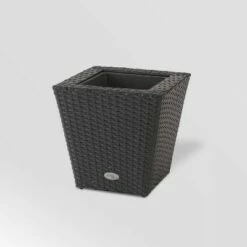 Resin Wicker Vista Planter Gray - DMC Products
