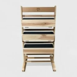 GRO Products 29pc Vertical Rectangular Garden Planter With Irrigation Slate Cedar