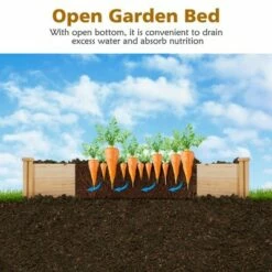 Costway Raised Garden Bed Wooden Garden Box Planter Container U-Shaped Bed 92.5x95x11in -Cheap Planters Store unnamed file 263