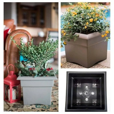 2pk Veranda Deck Box Square Planter Black - Bloem 3 2pk Veranda Deck Box Square Planter Black - Bloem