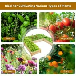 Costway Raised Garden Bed Wooden Garden Box Planter Container U-Shaped Bed 92.5x95x11in -Cheap Planters Store unnamed file 264