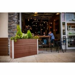 Vita Urbana Large Parklette Rectangular Planter - New England Arbors Espresso