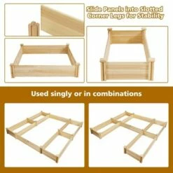 Costway Raised Garden Bed Wooden Garden Box Planter Container U-Shaped Bed 92.5x95x11in -Cheap Planters Store unnamed file 265