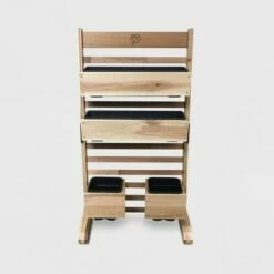 48" Rectangular Vertical Garden Planter Slate Cedar - GRO Products