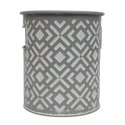 Flower Tin Gray Metal Planter - Foreside Home & Garden 3 Flower Tin Gray Metal Planter - Foreside Home & Garden