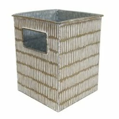 Flower Tin Brass Metal Planter - Foreside Home & Garden