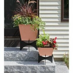 13"Hx12.5"W Indoor/Outdoor Square Copper Plated Galvanized Steel Flower Box with Black Wrought Iron Plant Stand - ACHLA Designs -Cheap Planters Store unnamed file 2695