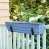 22"W Rectangular Nantucket Blue Galvanized Steel Flower Box with Black Wrought Iron Clamp-On Brackets - ACHLA Designs -Cheap Planters Store unnamed file 2697