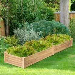 Costway Wooden Vegetable Raised Garden Bed Backyard Patio Grow Flowers Planter -Cheap Planters Store unnamed file 271