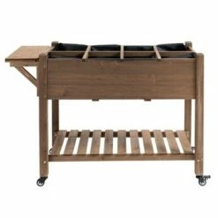 Outsunny 49'' x 21'' x 34'' Raised Garden Bed w/ 8 Grow Grids, Outdoor Wood Plant Box Stand w/ Folding Side Tables and Lockable Wheels for Vegetable Flower Herb 9 Outsunny 49'' x 21'' x 34'' Raised Garden Bed w/ 8 Grow Grids, Outdoor Wood Plant Box Stand w/ Folding Side Tables and Lockable Wheels for Vegetable Flower Herb -Cheap Planters Store unnamed file 2727