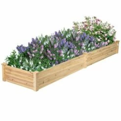 Costway Wooden Vegetable Raised Garden Bed Backyard Patio Grow Flowers Planter -Cheap Planters Store unnamed file 274