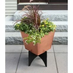 22.25"Hx16.25"W Indoor/Outdoor Square Copper Plated Galvanized Steel Flower Box with Black Wrought Iron Plant Stand - ACHLA Designs -Cheap Planters Store unnamed file 2744