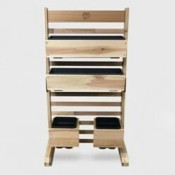 GRO Products 30pc Vertical Rectangular Garden Planter With Irrigation Slate Cedar