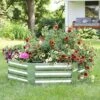 Sunnydaze Decor Sunnydaze Corrugated Galvanized Steel Hexagon Raised Garden Bed Kit for Vegetables, Plants, and Flowers - 40" W x 12" H - Silver