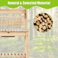 Costway Garden Potting Bench Workstation Table w/Sliding Tabletop Sink Shelves -Cheap Planters Store unnamed file 2797