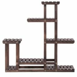Costway Outdoor Wooden Plant Flower Display Stand 6 Wood Shelf Storage Rack Garden -Cheap Planters Store unnamed file 2831
