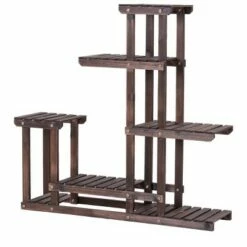 Costway Outdoor Wooden Plant Flower Display Stand 6 Wood Shelf Storage Rack Garden -Cheap Planters Store unnamed file 2832