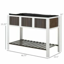 Outsunny 47'' Wooden Raised Garden Bed with Countryside Design Elevated Planter Box Stand with Spacious Area for Planting Open Storage Shelf -Cheap Planters Store unnamed file 285