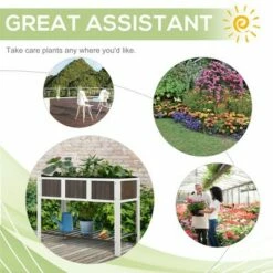 Outsunny 47'' Wooden Raised Garden Bed with Countryside Design Elevated Planter Box Stand with Spacious Area for Planting Open Storage Shelf -Cheap Planters Store unnamed file 286