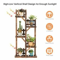 Costway 5-Tier Flower Rack Wood Plant Stand 6 Pots Display Shelf Multifunctional Rack -Cheap Planters Store unnamed file 2863