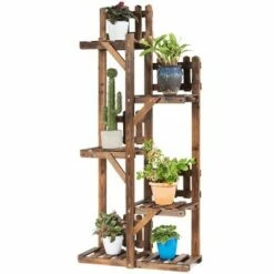 Costway 5-Tier Flower Rack Wood Plant Stand 6 Pots Display Shelf Multifunctional Rack -Cheap Planters Store unnamed file 2870