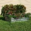 Sunnydaze Decor Sunnydaze Outdoor Lawn and Garden Galvanized Steel Rectangle Raised Vegetable Garden or Flower Bed Planter Kit - 22" - Silver -Cheap Planters Store unnamed file 288