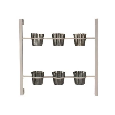 Kate & Laurel All Things Decor Wall Shelf with Planters - White 2 Kate & Laurel All Things Decor Wall Shelf with Planters - White