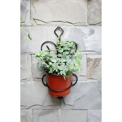Iron Single Pot Novelty Wall Planter With Distressed Detail Black/Gold - Ore International 7 Iron Single Pot Novelty Wall Planter With Distressed Detail Black/Gold - Ore International - Image 5