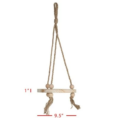 Natural Jute & Wood Hanging Shelf - Foreside Home & Garden 7 Natural Jute & Wood Hanging Shelf - Foreside Home & Garden - Image 5