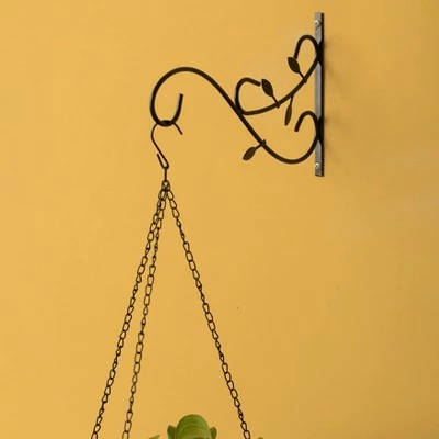 Gardenised Decorative Metal Wall Mounted Hook for Hanging Plants, Bracket Hanger Flower Pot Holder, 2 Pack 5 Gardenised Decorative Metal Wall Mounted Hook for Hanging Plants, Bracket Hanger Flower Pot Holder, 2 Pack - Image 3