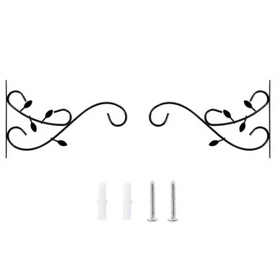 Gardenised Decorative Metal Wall Mounted Hook for Hanging Plants, Bracket Hanger Flower Pot Holder, 2 Pack 6 Gardenised Decorative Metal Wall Mounted Hook for Hanging Plants, Bracket Hanger Flower Pot Holder, 2 Pack - Image 4