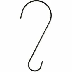 Farmlyn Creek 6 Pack Black Stainless Steel S Hooks, Metal Plant Hangers (12 Inches)