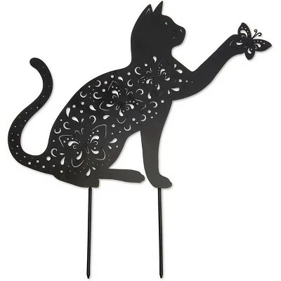 Farmlyn Creek 2 Pack Cat Statue Stakes for Yard and Garden Décor, Lawn Decoration Accessories, Black Metal 5 Farmlyn Creek 2 Pack Cat Statue Stakes for Yard and Garden Décor, Lawn Decoration Accessories, Black Metal - Image 3