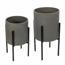 Set of 2 Honeycomb Planter on Metal Stand - Sagebrook Home Gray/black 13 Set of 2 Honeycomb Planter on Metal Stand - Sagebrook Home Gray/black -Cheap Planters Store unnamed file 3024