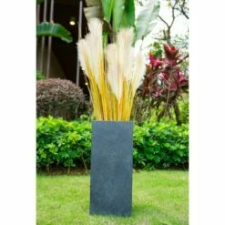 Rosemead Home & Garden, Inc. Kante Lightweight Concrete and Fiberglass Modern Rectangular Outdoor Planter - Rosemead Home & Garden, Inc Slate Gray -Cheap Planters Store unnamed file 3045
