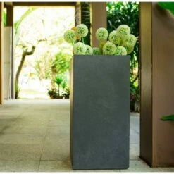 Rosemead Home & Garden, Inc. Kante Lightweight Concrete and Fiberglass Modern Rectangular Outdoor Planter - Rosemead Home & Garden, Inc Slate Gray -Cheap Planters Store unnamed file 3047