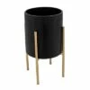 Set of 2 Textured Planter on Metal Stand - Sagebrook Home Black/gold -Cheap Planters Store unnamed file 3049