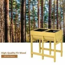 Costway Raised Wooden V Planter Elevated Vegetable Flower Bed Free Standing Planting with liner 14 Costway Raised Wooden V Planter Elevated Vegetable Flower Bed Free Standing Planting with liner -Cheap Planters Store unnamed file 308