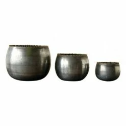 Round Metal Planters (6.75") - Set of 3 - 3R Studios