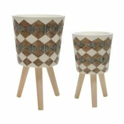 Set of 2 Diamond Planter with Wood Legs - Sagebrook Home Black 9 Set of 2 Diamond Planter with Wood Legs - Sagebrook Home Black -Cheap Planters Store unnamed file 3110