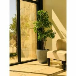 Kante Lightweight Modern Outdoor Concrete Urn Planter Slate Gray - Rosemead Home & Garden, Inc.
