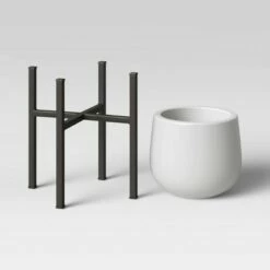 12" x 8.5" Ceramic/Metal Planter Stand White - Project 62™ -Cheap Planters Store unnamed file 3126