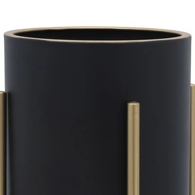 Set of 2 Planter on Metal Stand - Sagebrook Home Black/gold 7 Set of 2 Planter on Metal Stand - Sagebrook Home Black/gold - Image 5