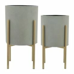Set of 2 Planter on Metal Stand - Sagebrook Home Black/gold 23 Set of 2 Planter on Metal Stand - Sagebrook Home Black/gold -Cheap Planters Store unnamed file 3141