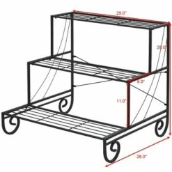 Costway 3 Tier Outdoor Metal Plant Stand Flower Planter Garden Display Holder Shelf Rack