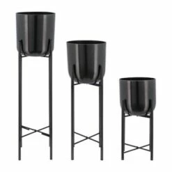 Set of 3 Metal Planters on Stand - Sagebrook Home Gold -Cheap Planters Store unnamed file 3171